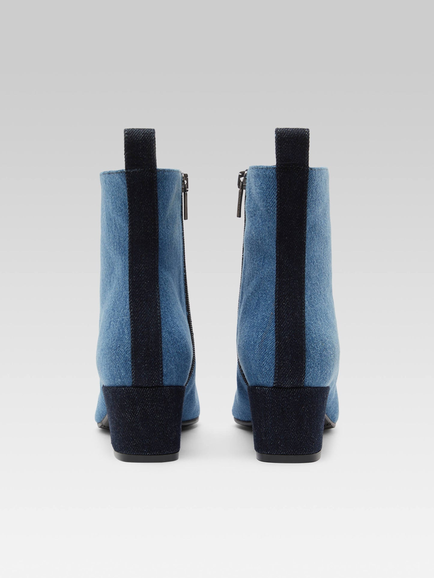 Estime - Two-tone blue denim fabric ankle boots