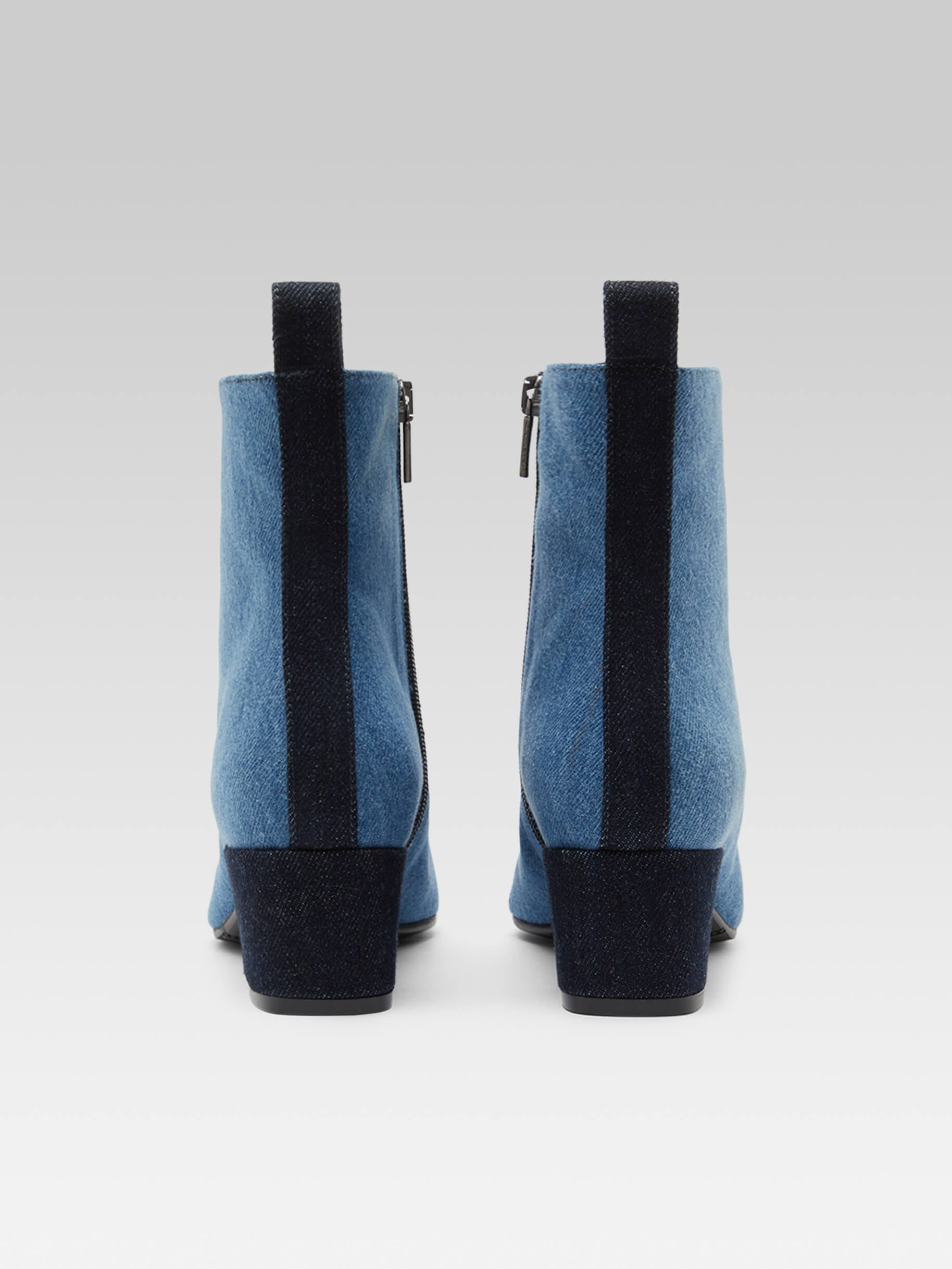 Estime - Two-tone blue denim fabric ankle boots - Image number 5