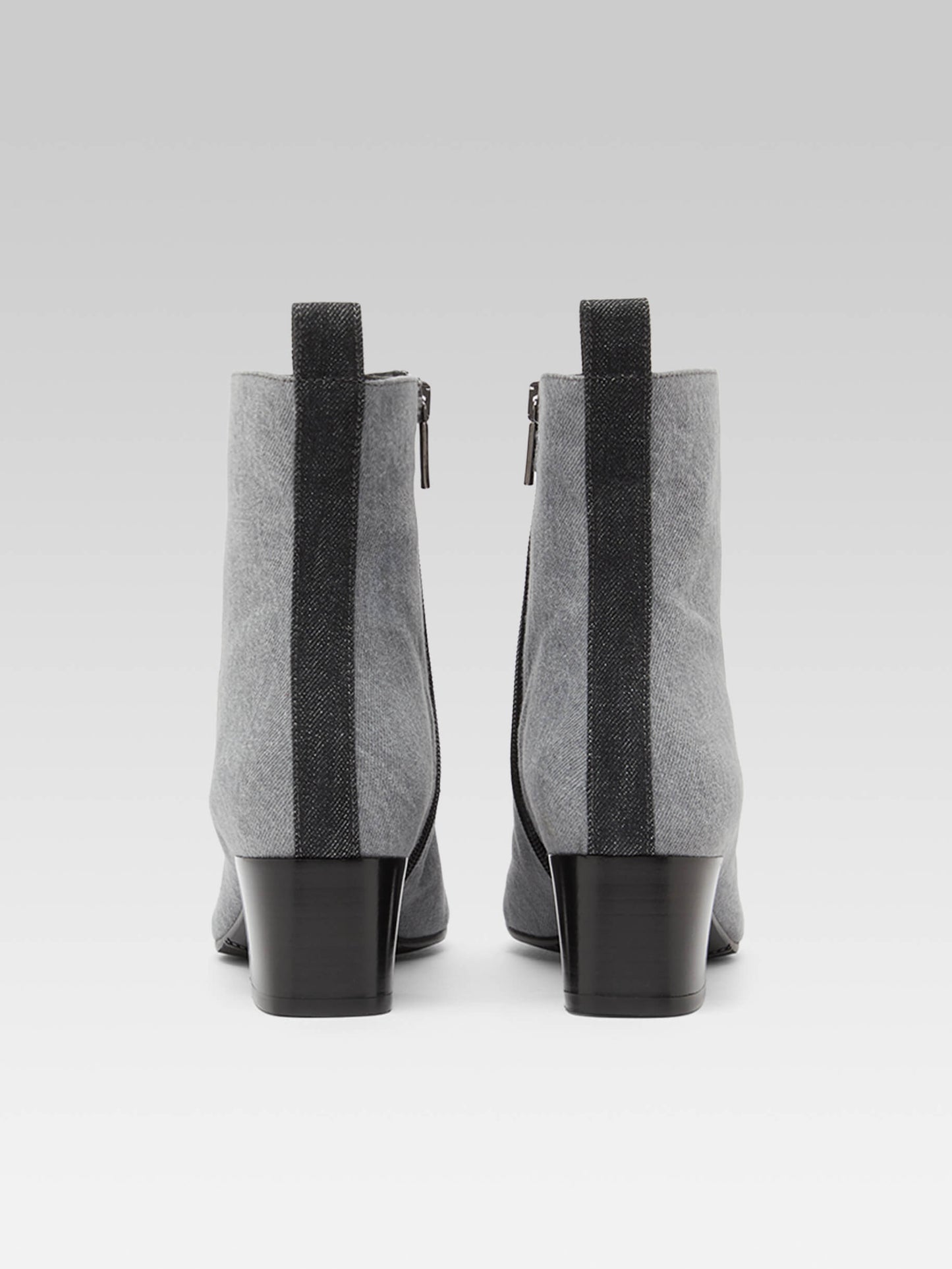 Estime - Two-tone gray denim fabric ankle boots