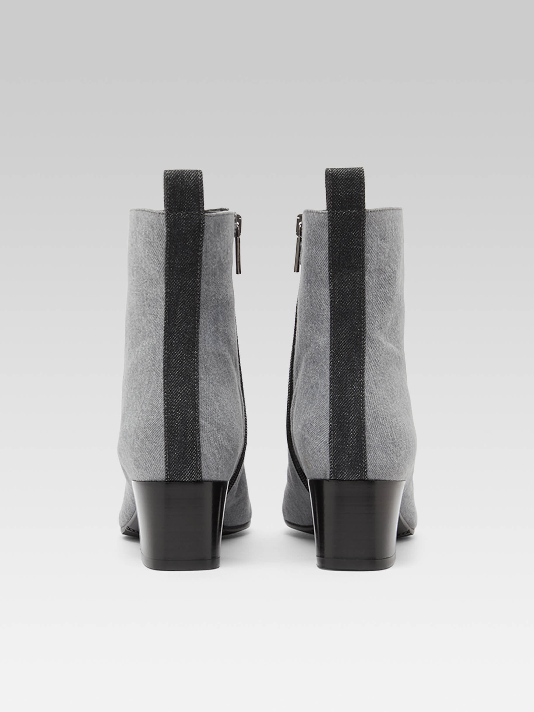 Estime - Two-tone gray denim fabric ankle boots - Image number 5