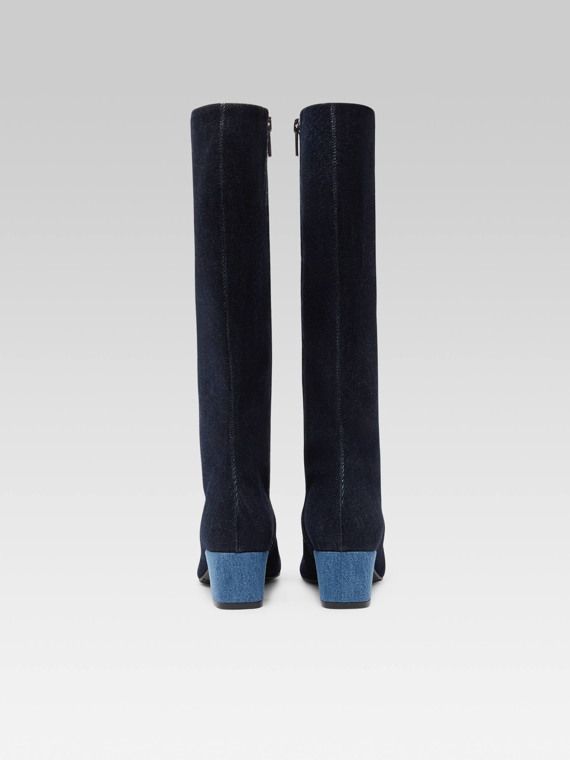 Malaga - Two-tone blue denim fabric boots - Image number 5