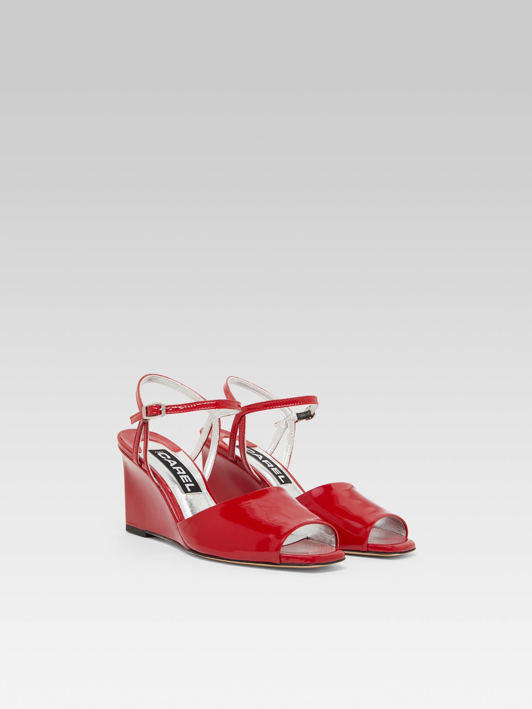 Nadine - Red patent leather wedge sandals - Image number 5