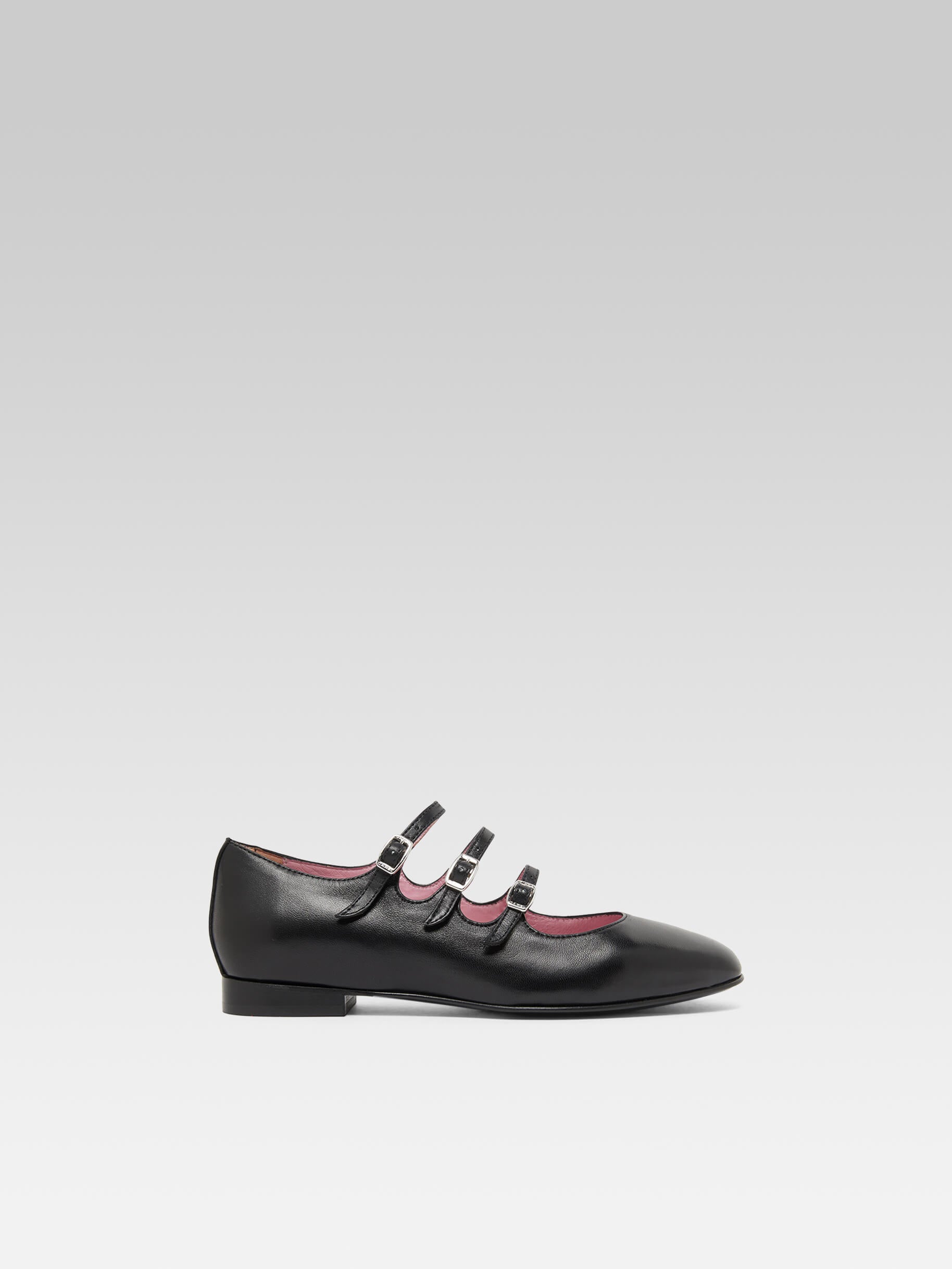 Ariana s - Black leather Mary Janes ballet flats - Image number 1