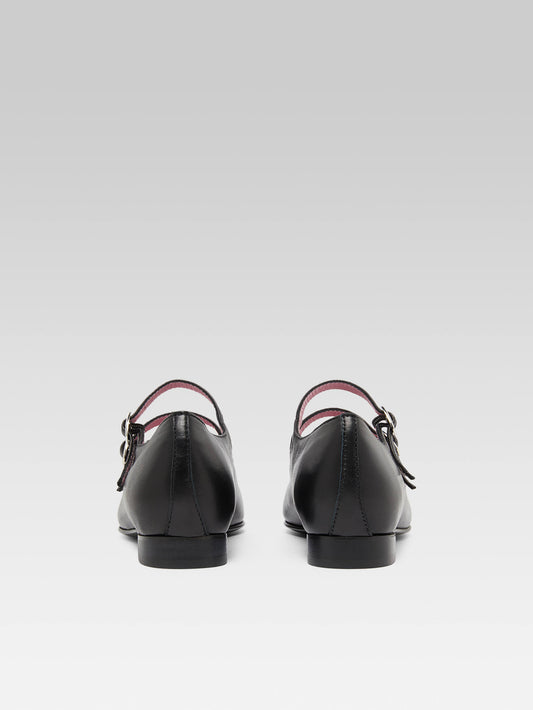 Ariana s - Black leather Mary Janes ballet flats - Image number 6