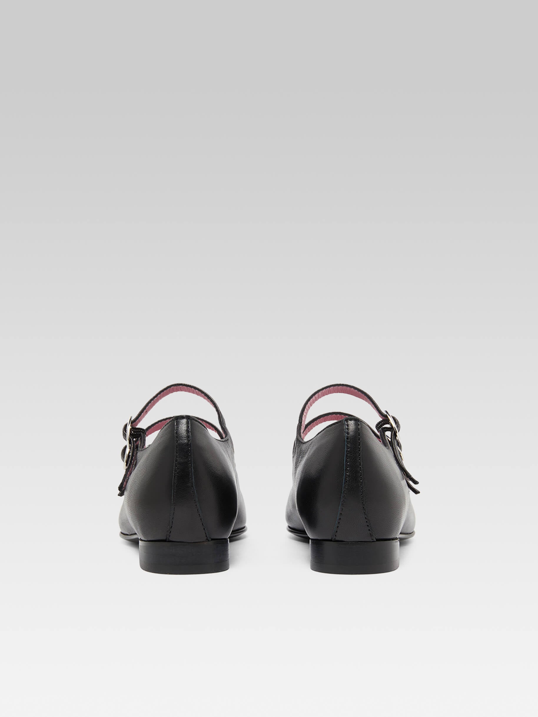 Ariana s - Black leather Mary Janes ballet flats - Image number 6