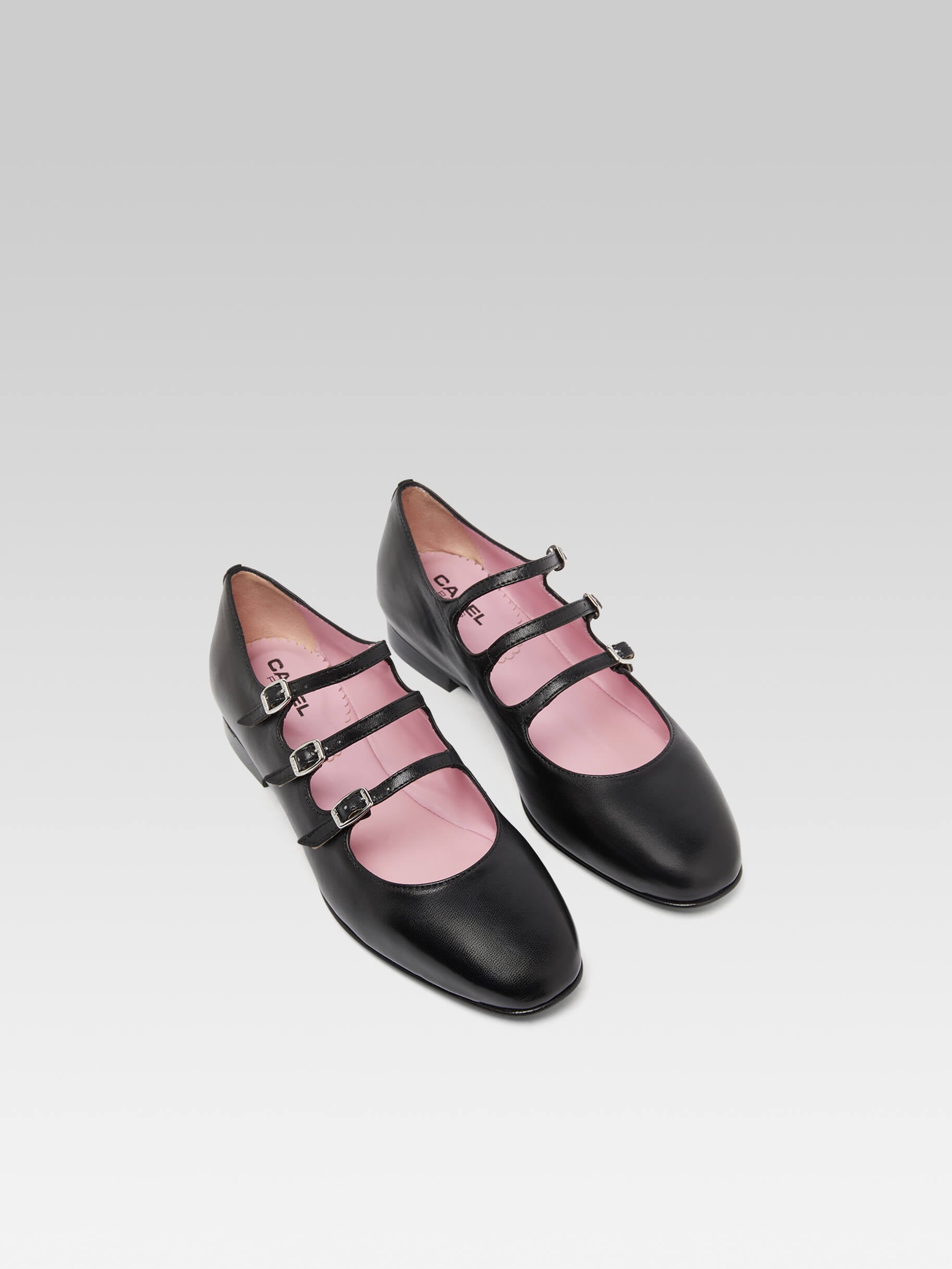 Ariana s - Black leather Mary Janes ballet flats - Image number 4