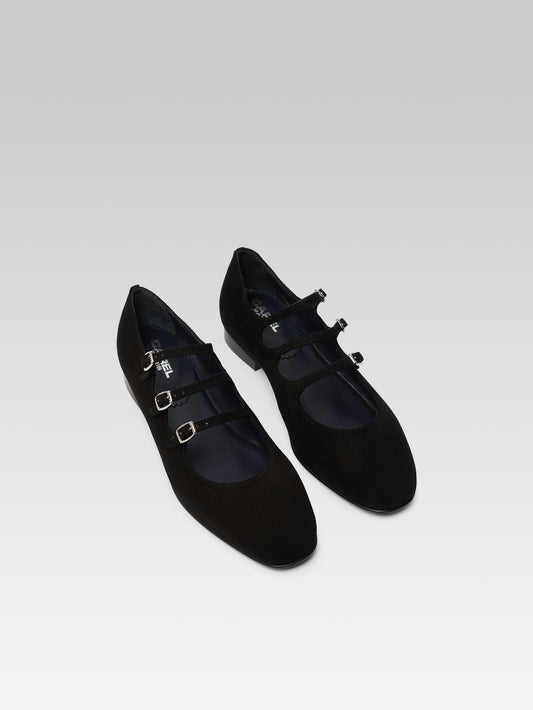 Ariana s - Black suede leather Mary Janes ballet flats - Image number 2