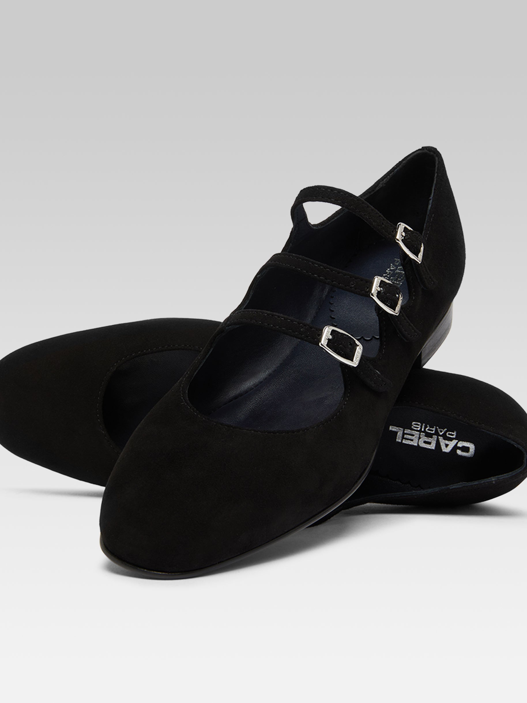 Ariana s - Black suede leather Mary Jane ballet flats | Carel Paris