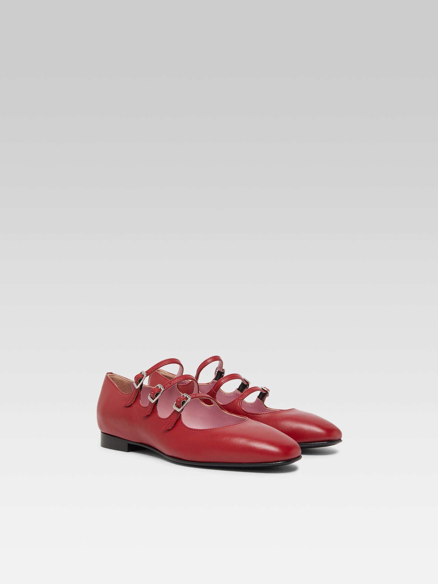 Ariana s - Garnet red upcycled leather Mary Janes ballet flats