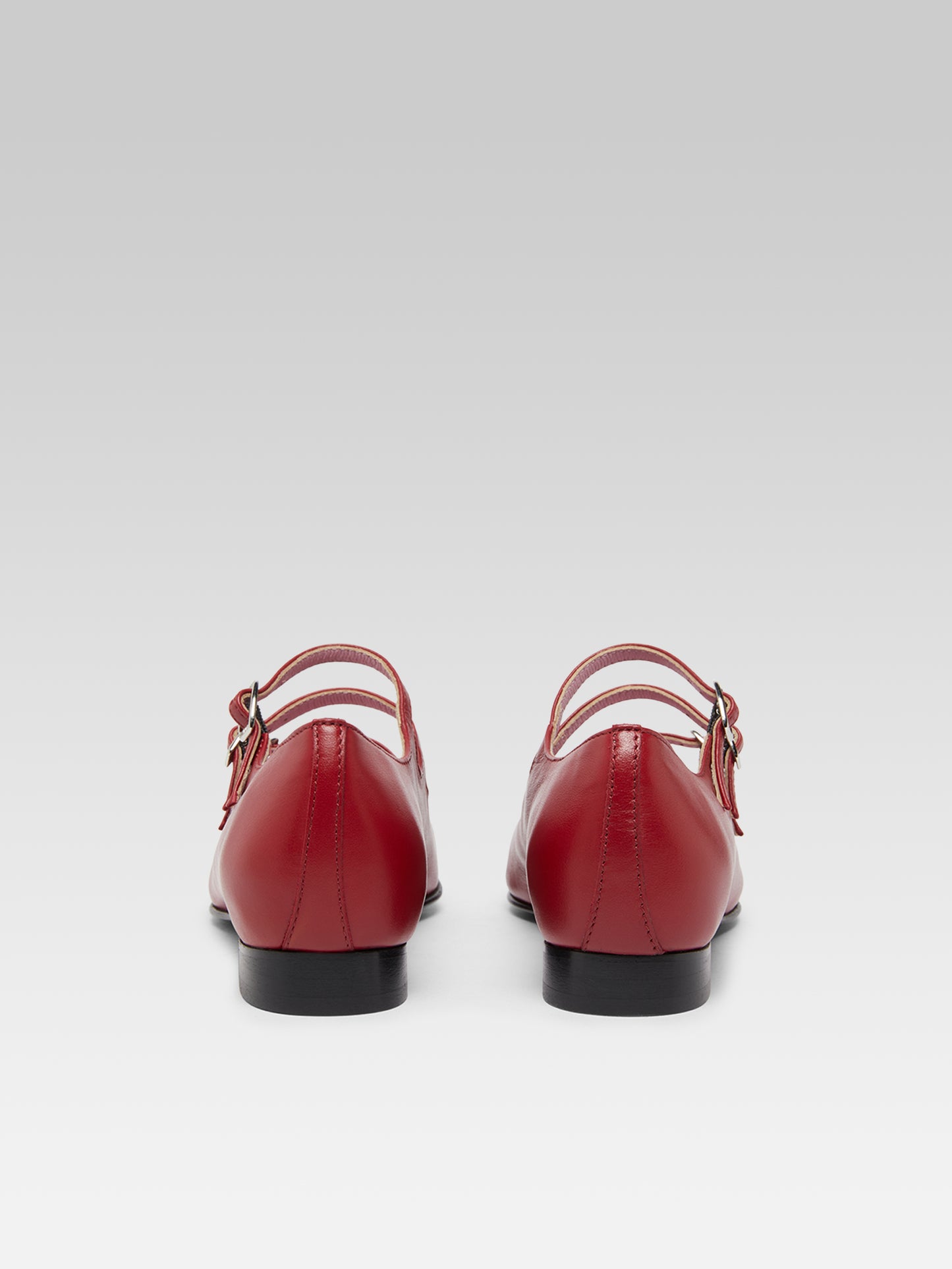 Ariana s - Garnet red upcycled leather Mary Janes ballet flats
