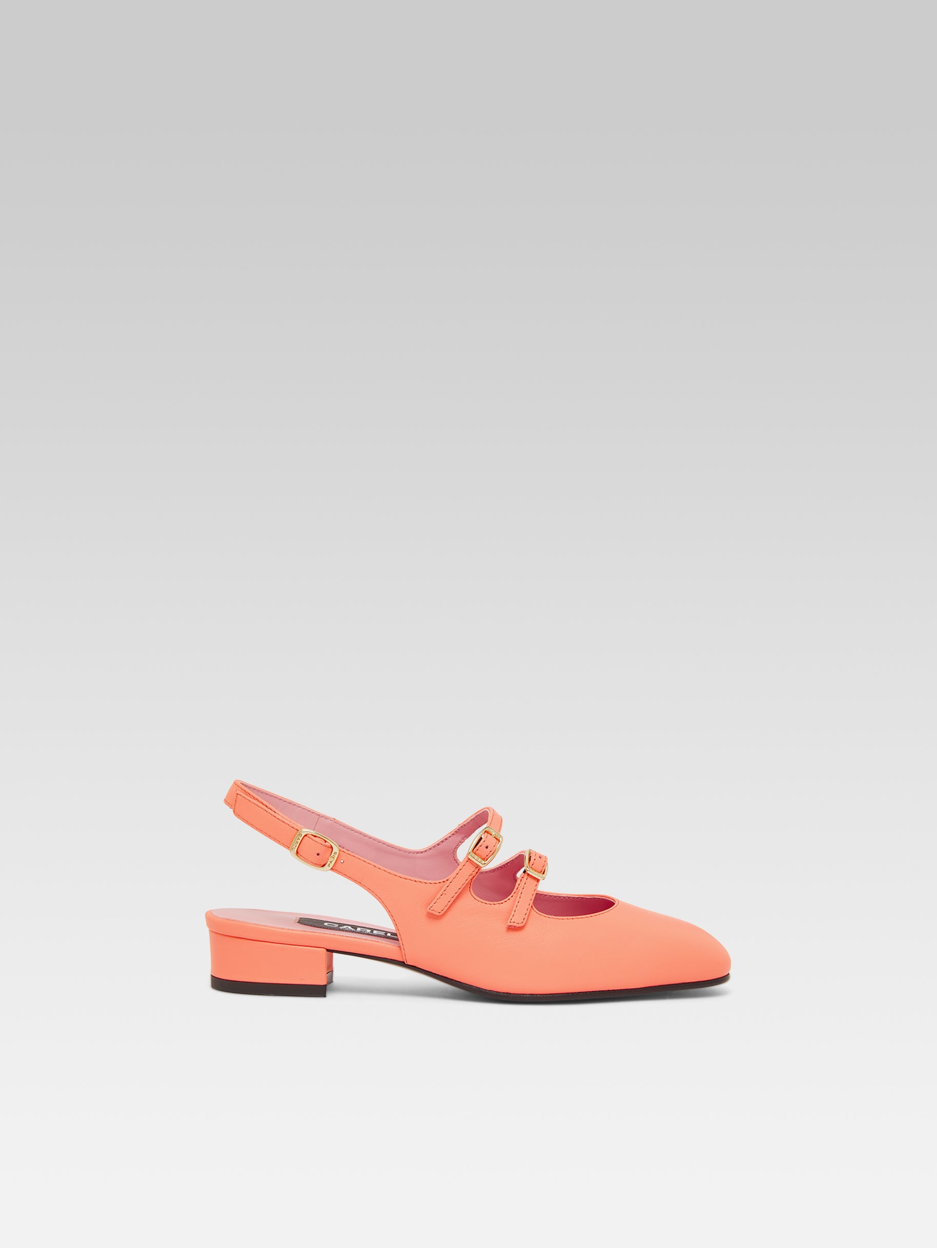 Peche - Coral upcycled leather slingback Mary Janes - Image number 1