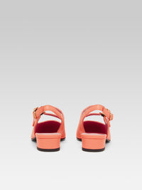 Peche - Coral upcycled leather slingback Mary Janes