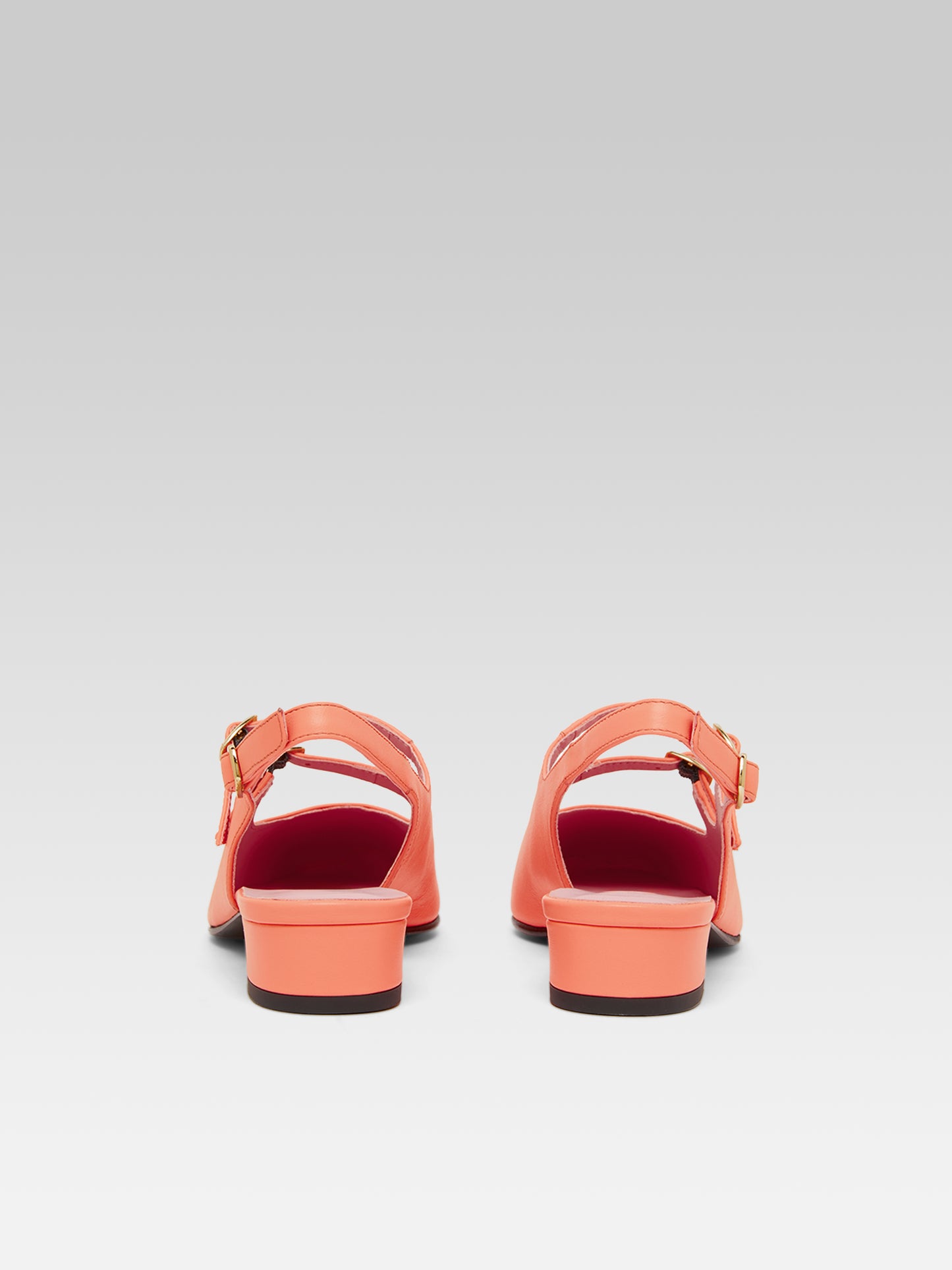 Peche - Coral upcycled leather slingback Mary Janes