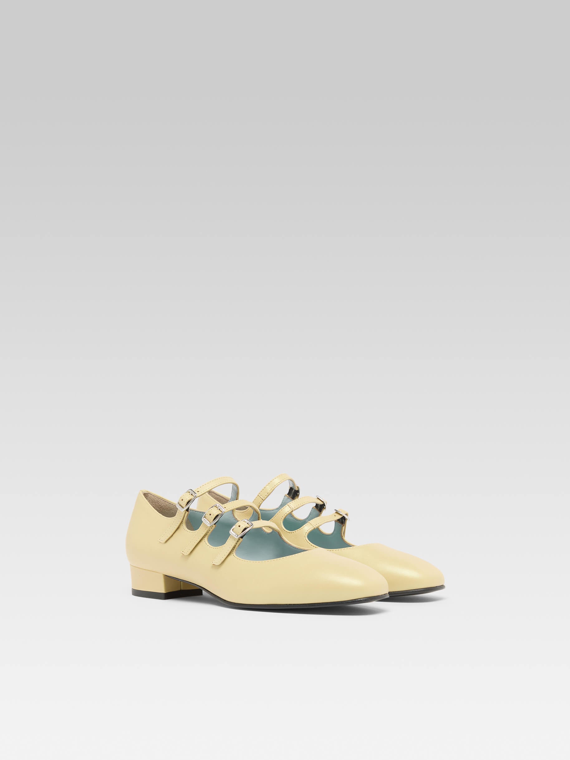 Ariana - Yellow upcycled leather Mary Janes ballet flats - Image number 4