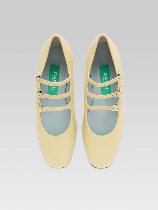 Ariana - Ballerines babies cuir upcyclé nacré vert - Image numéro 3