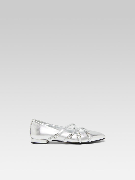 carel Eloise - Ballerines cuir argent