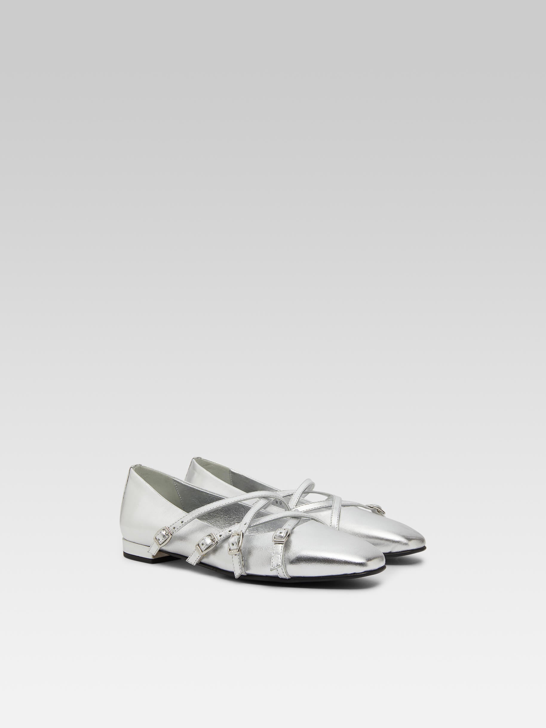 Eloise - Ballerines cuir argent - Image numéro 6
