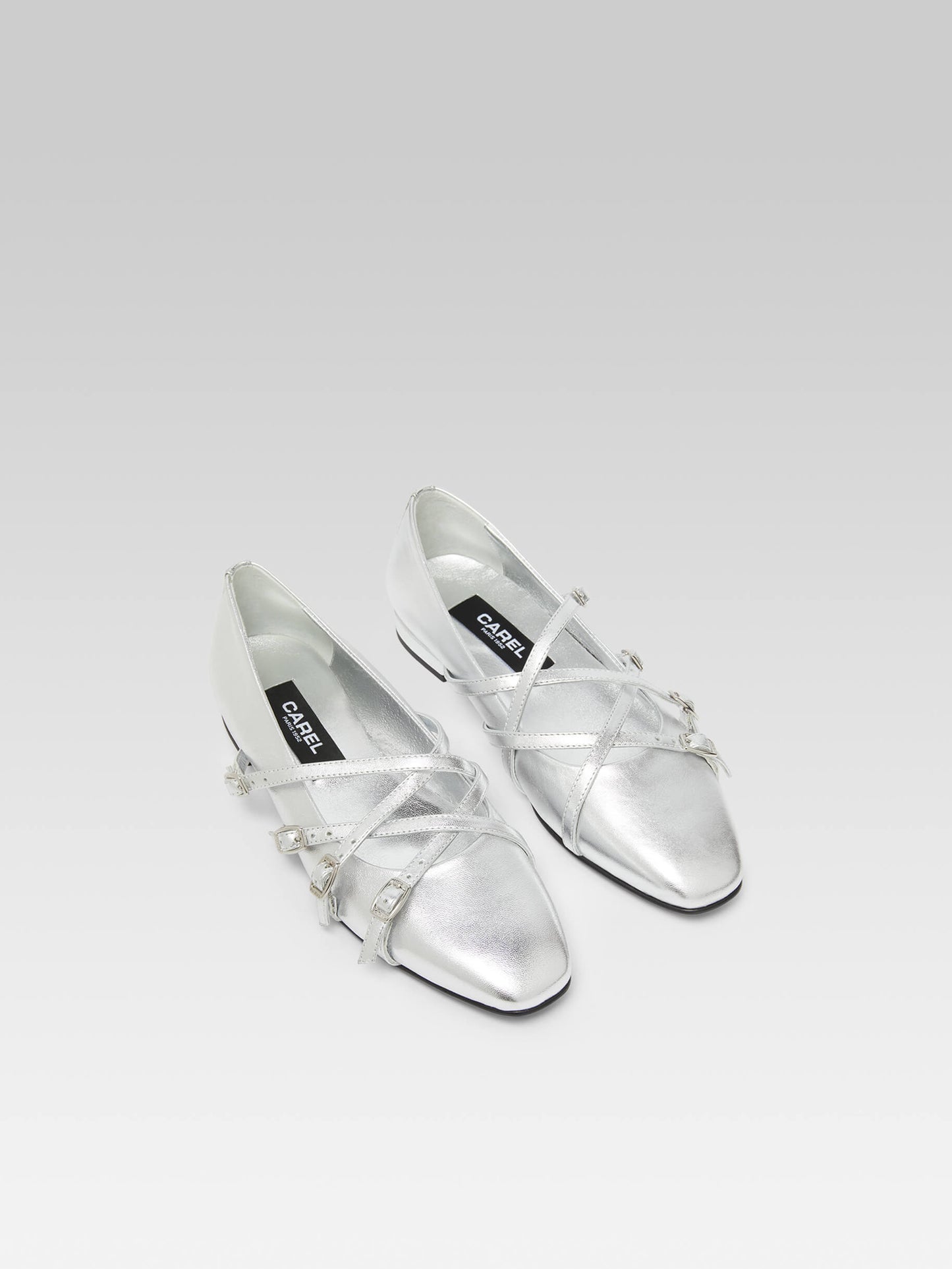 Eloise - Ballerines cuir argent