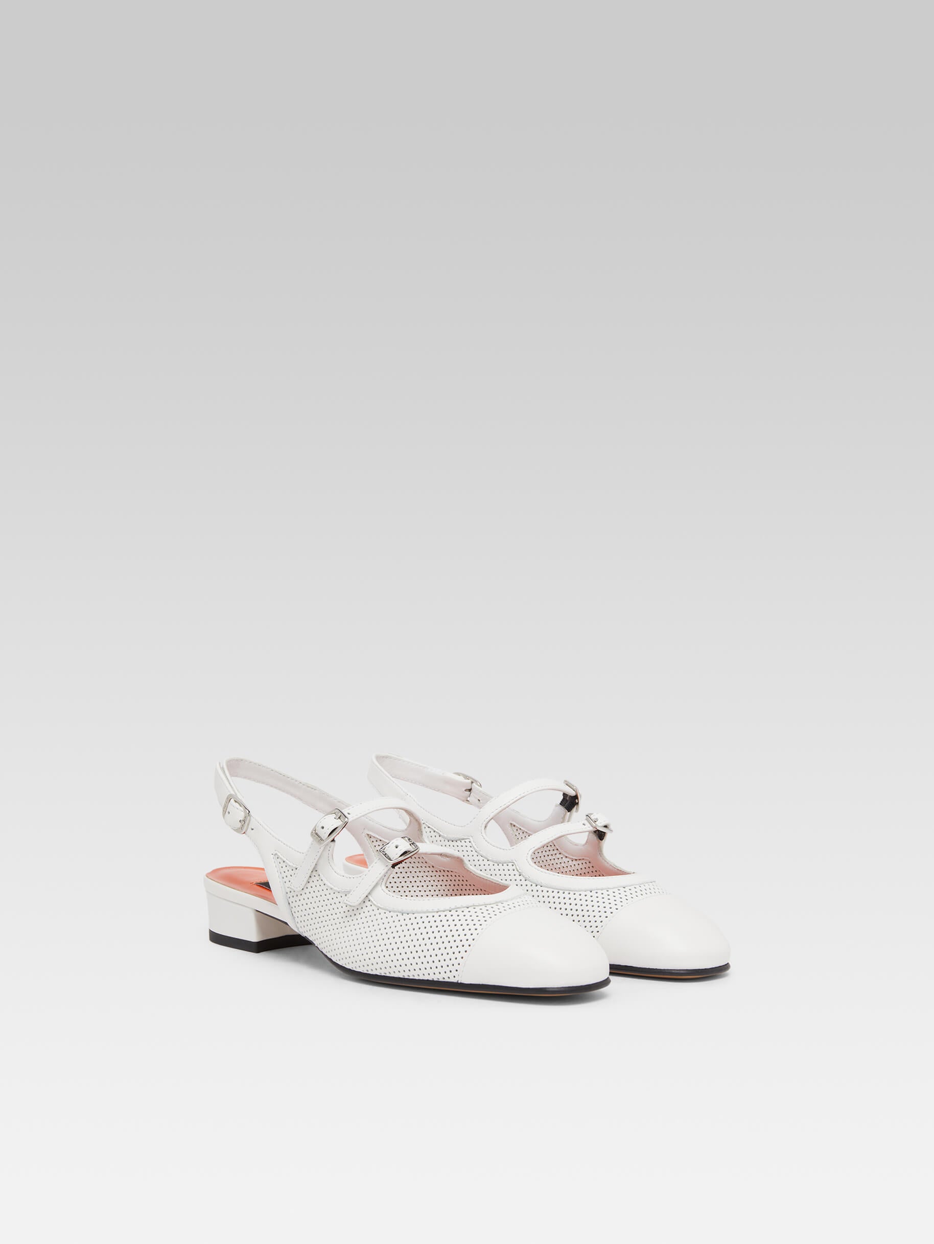 Abricot - Babies slingback cuir upcyclé blanc - Image numéro 4