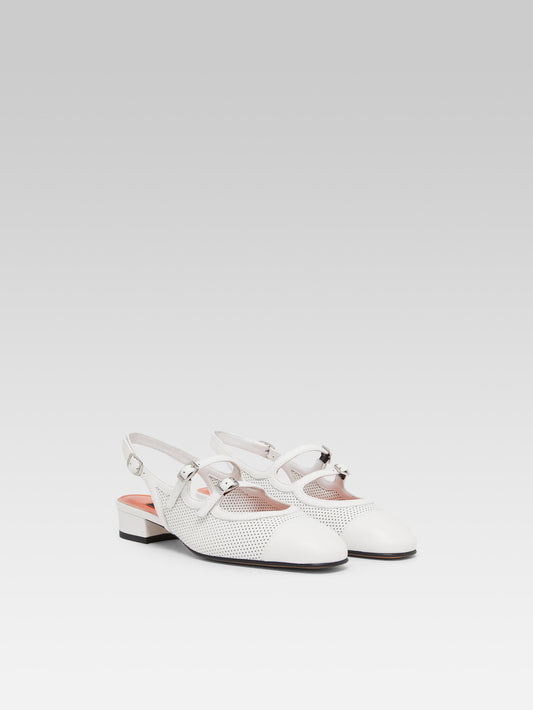 Abricot - Babies slingback cuir upcyclé blanc - Image numéro 4
