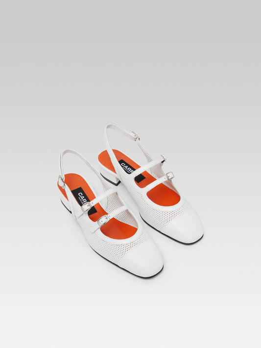 Abricot - Babies slingback cuir upcyclé blanc - Image numéro 3