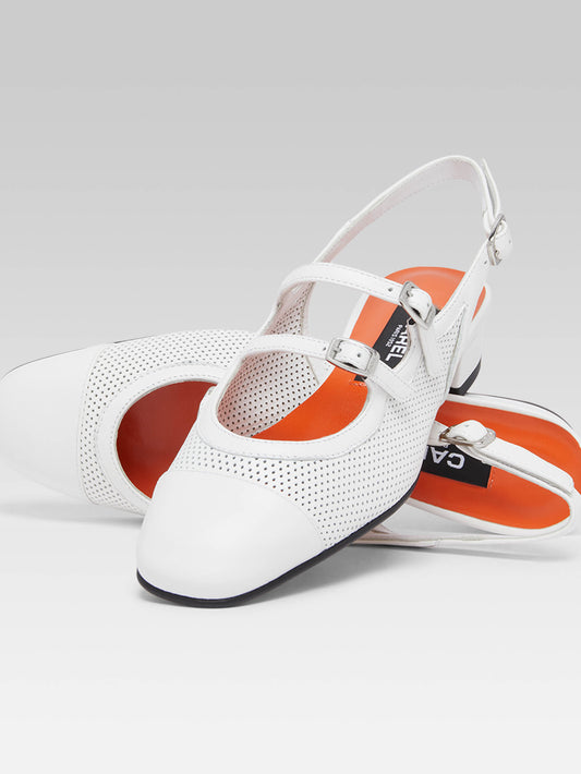 Abricot - Babies slingback cuir upcyclé blanc - Image numéro 2