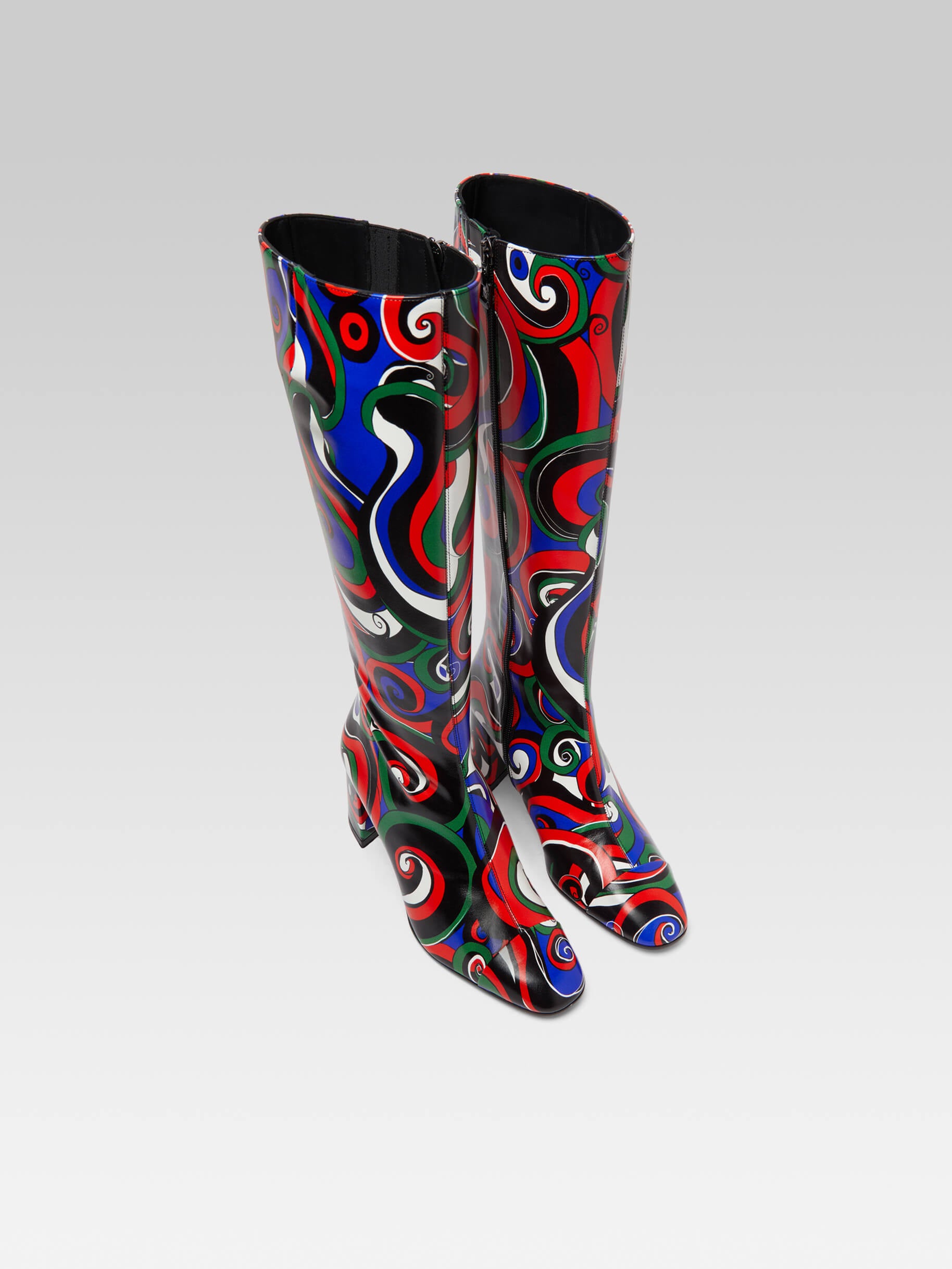 Malaga - Multicolor printed leather boots - Image number 2
