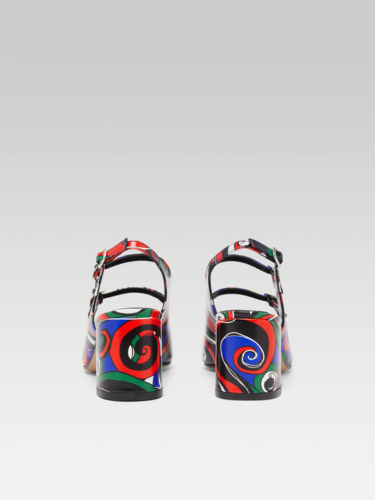 Banana - Babies slingback cuir imprimé multicolore - Image numéro 4