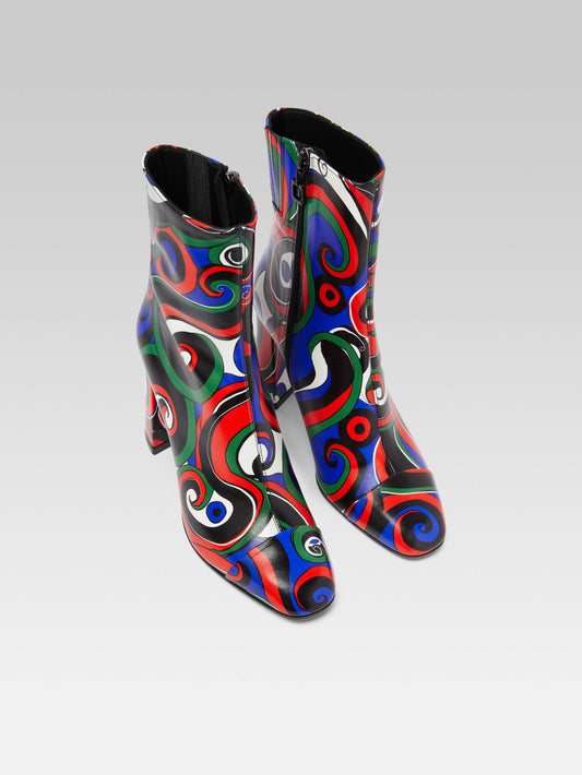 Donna - Multicolor printed leather ankle boots - Image number 3