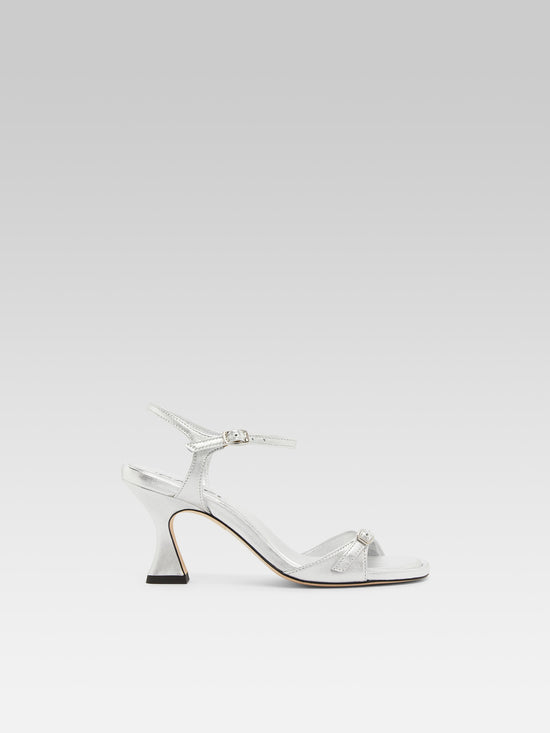 carel Celeste - Sandales à talons cuir argent – Carel Paris