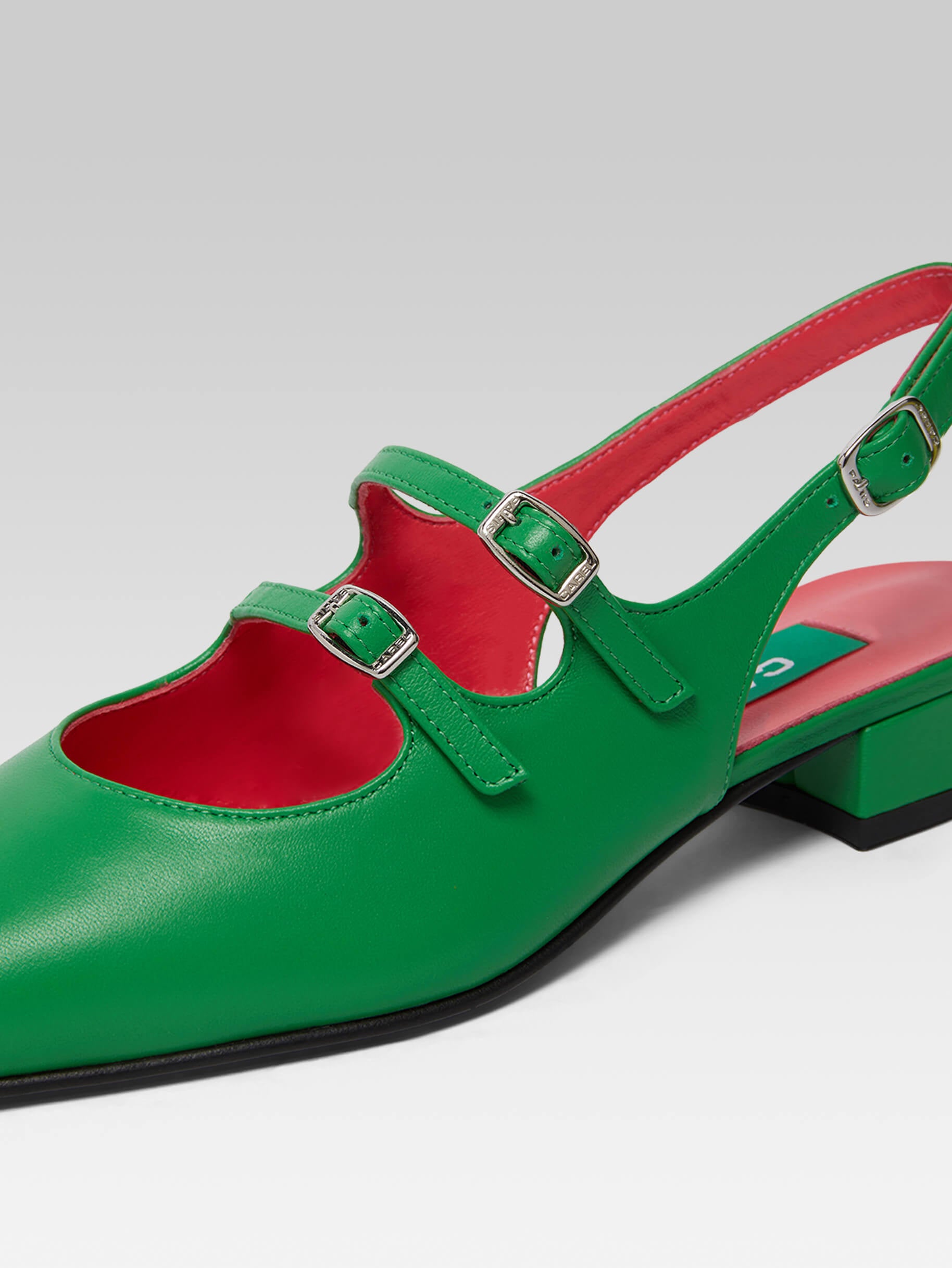 Peche - Babies slingback cuir vert upcyclé - Image numéro 4
