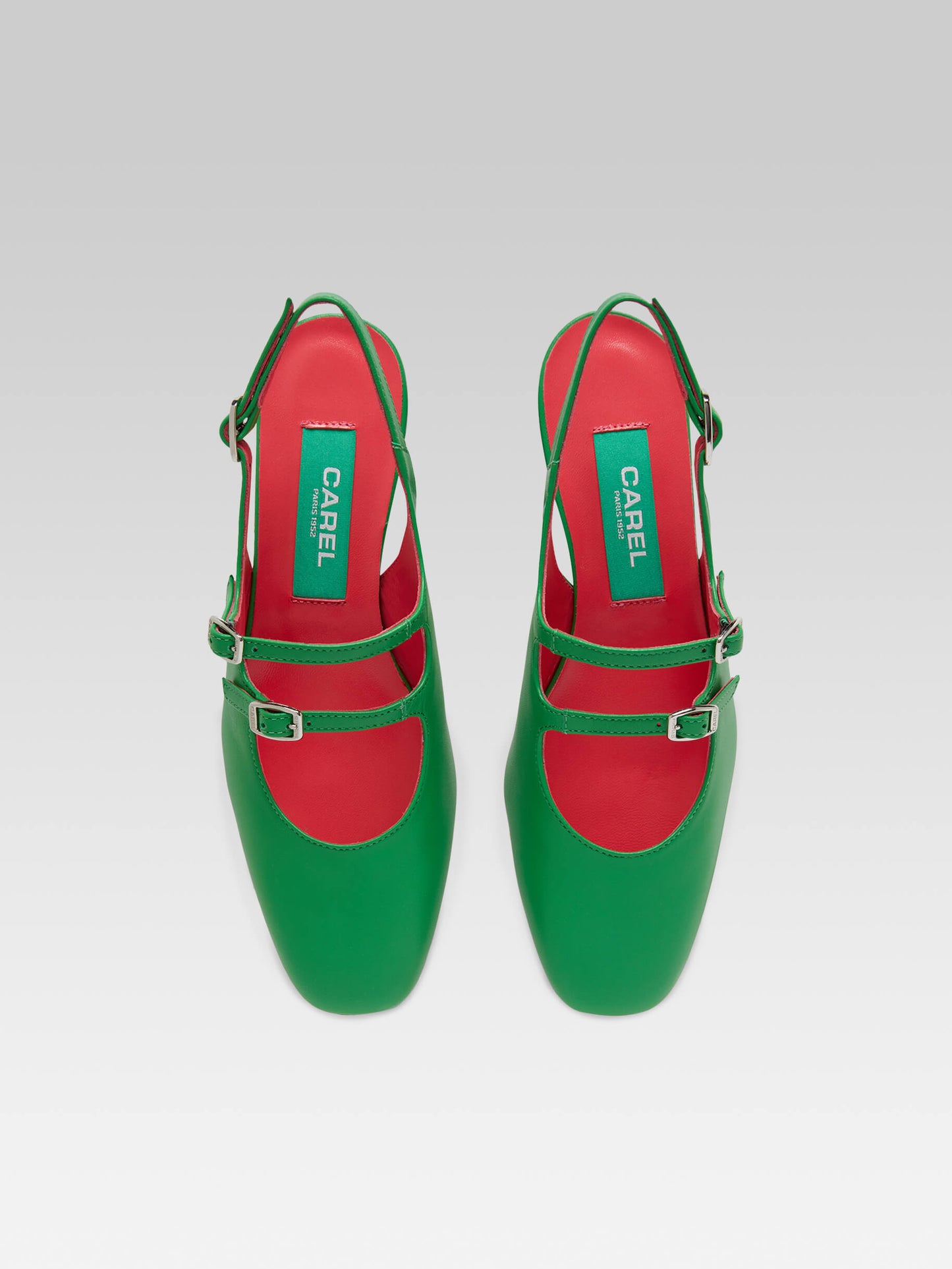 Peche - Babies slingback cuir vert upcyclé