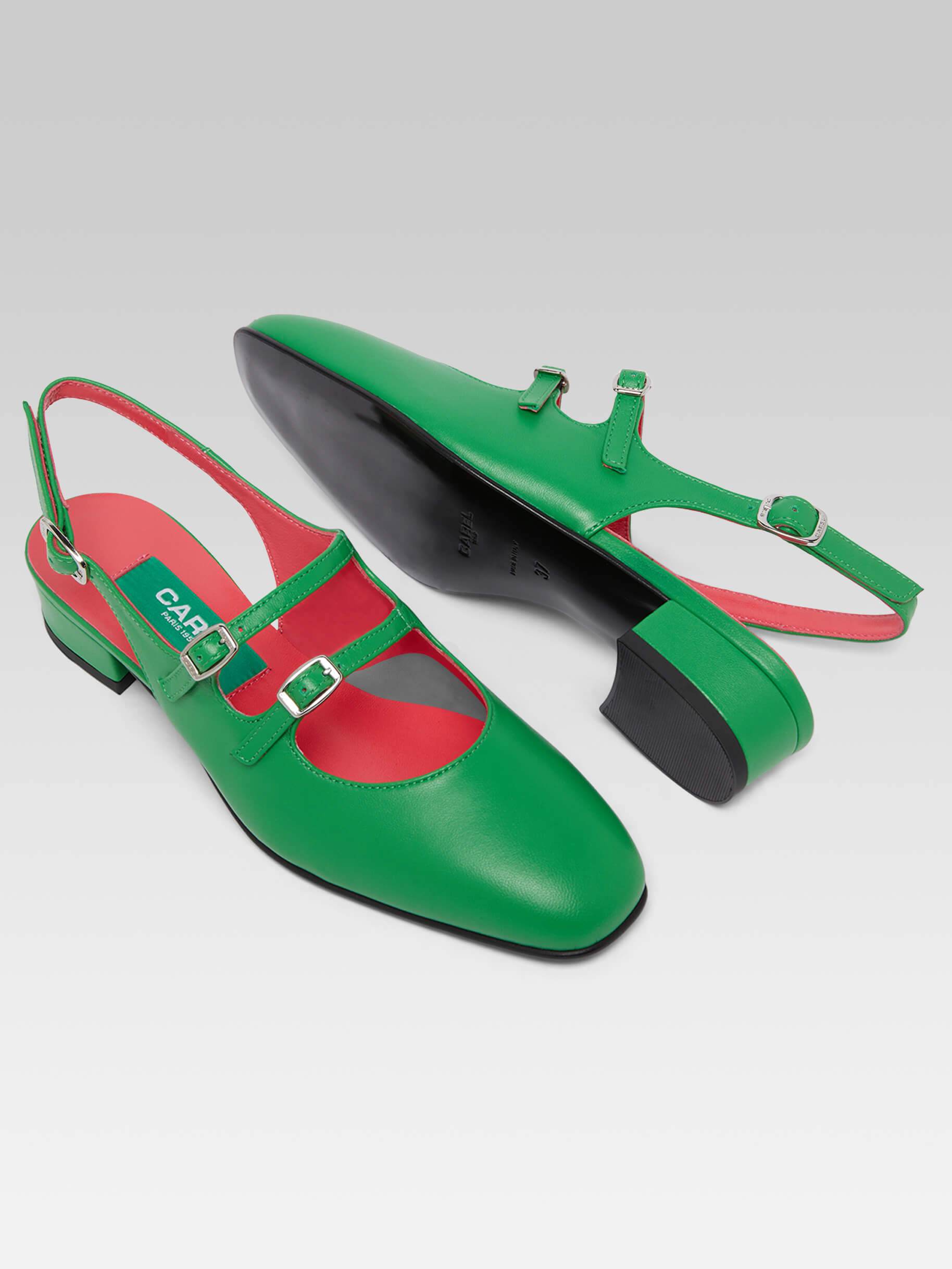 Peche - Babies slingback cuir vert upcyclé - Image numéro 2
