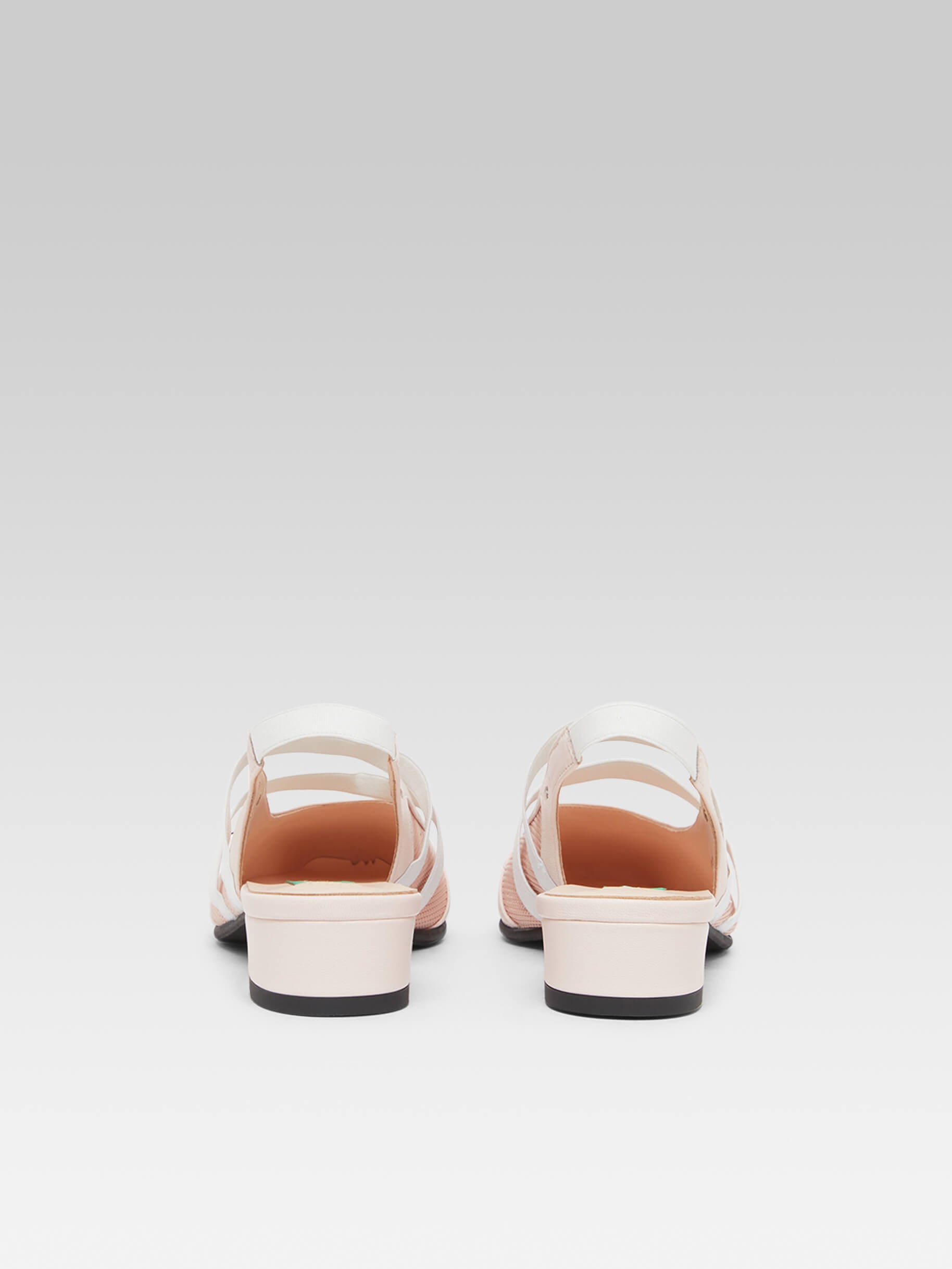 Peachy - Slingback mesh and pink upcycled leather Mary Janes - Image number 5