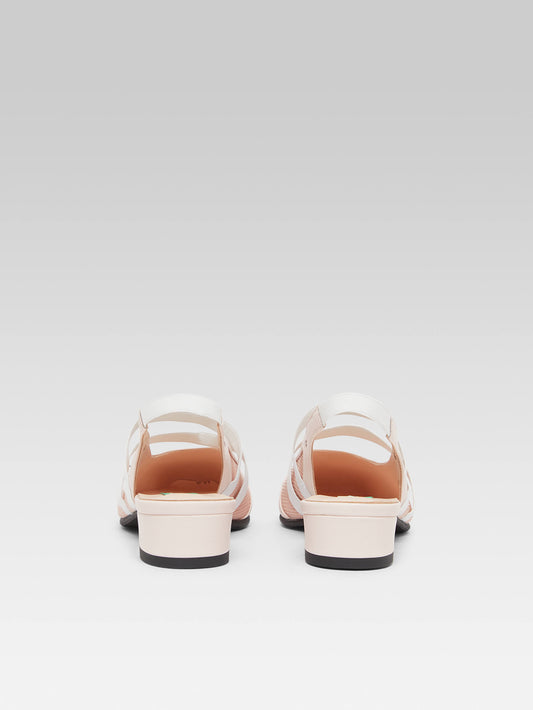 Peachy - Slingback mesh and pink upcycled leather Mary Janes - Image number 5