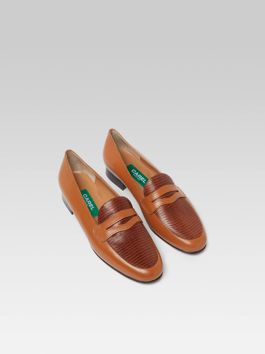 2100 - Bi cognac upcycled leather loafers - Image number 3