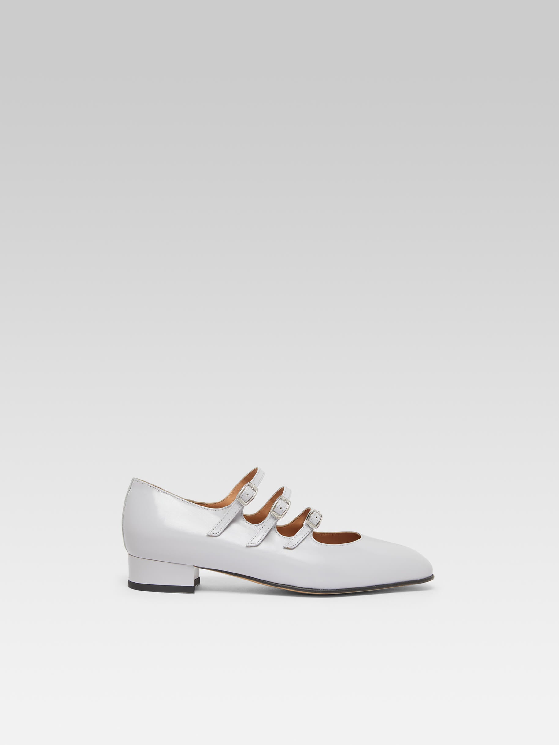 Ariana - Gray upcycled leather Mary Janes ballet flats - Image number 1