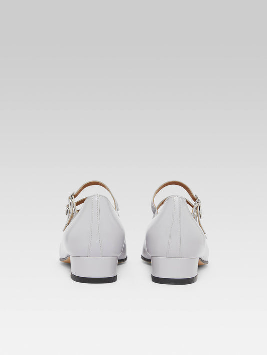 Ariana - Gray upcycled leather Mary Janes ballet flats - Image number 5