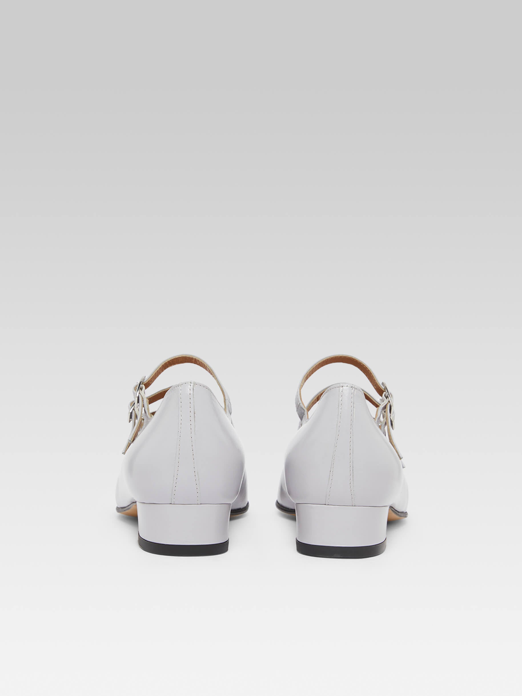Ariana - Gray upcycled leather Mary Janes ballet flats - Image number 5