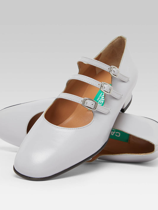 Ariana - Gray upcycled leather Mary Janes ballet flats - Image number 2
