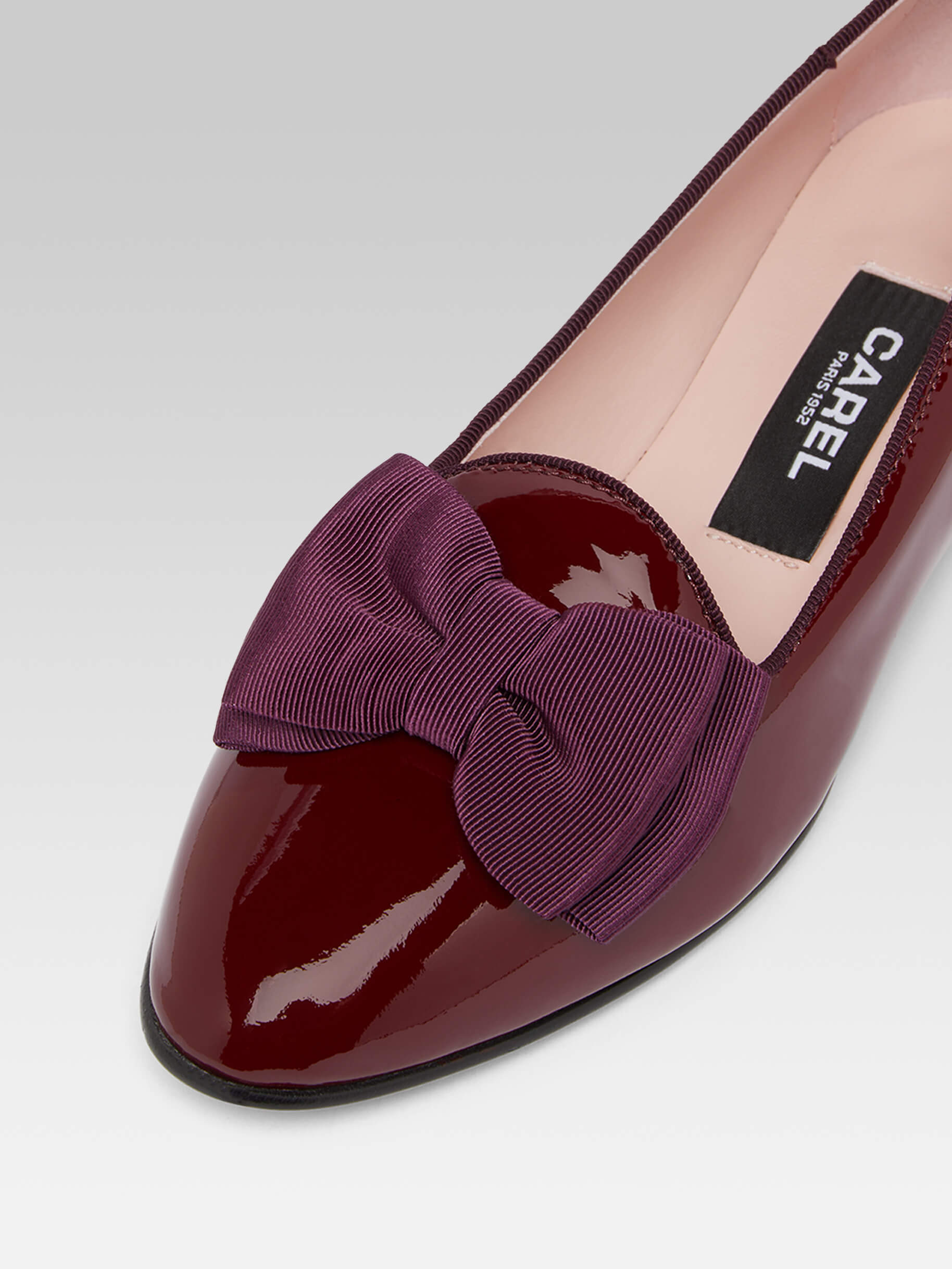 Marquis - Ballerines à noeud cuir verni bordeaux - Image numéro 2