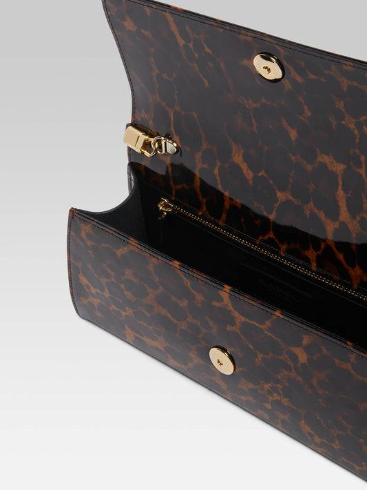 Madeleine - Leopard patent leather shoulder bag - Image number 5