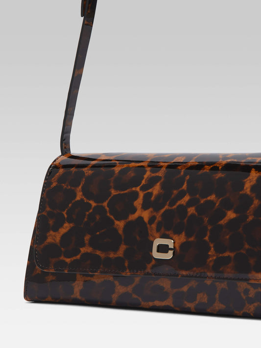 Madeleine - Leopard patent leather shoulder bag - Image number 2