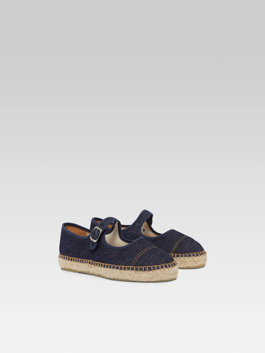 Colza - Raw denim Mary janes canvas espadrilles - Image number 4