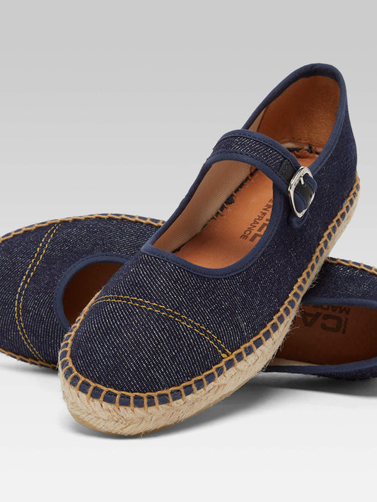 Colza - Raw denim Mary janes canvas espadrilles - Image number 2
