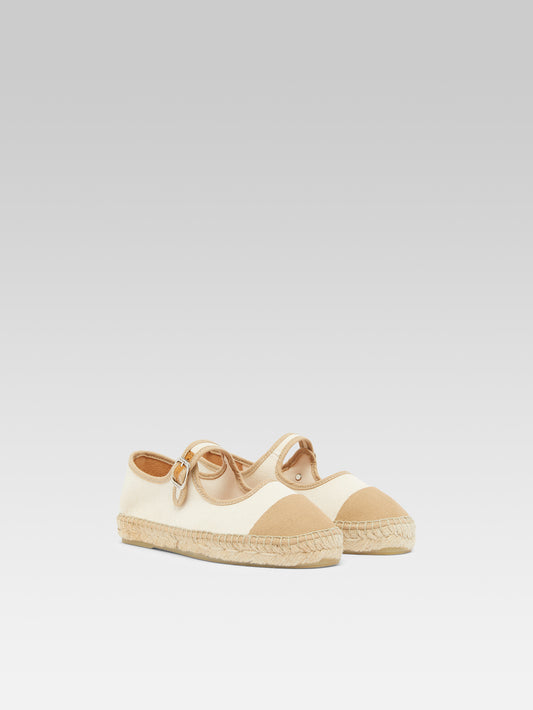 Colza - Bi-beige Mary janes canvas espadrilles - Image number 4