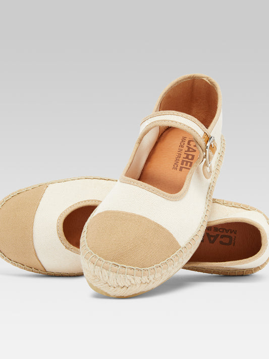 Colza - Bi-beige Mary janes canvas espadrilles - Image number 2