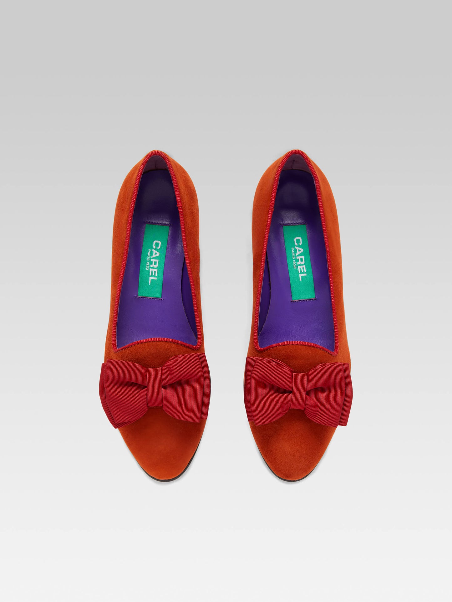 Marquis - Ballerines à noeud cuir velours upcyclé ocre