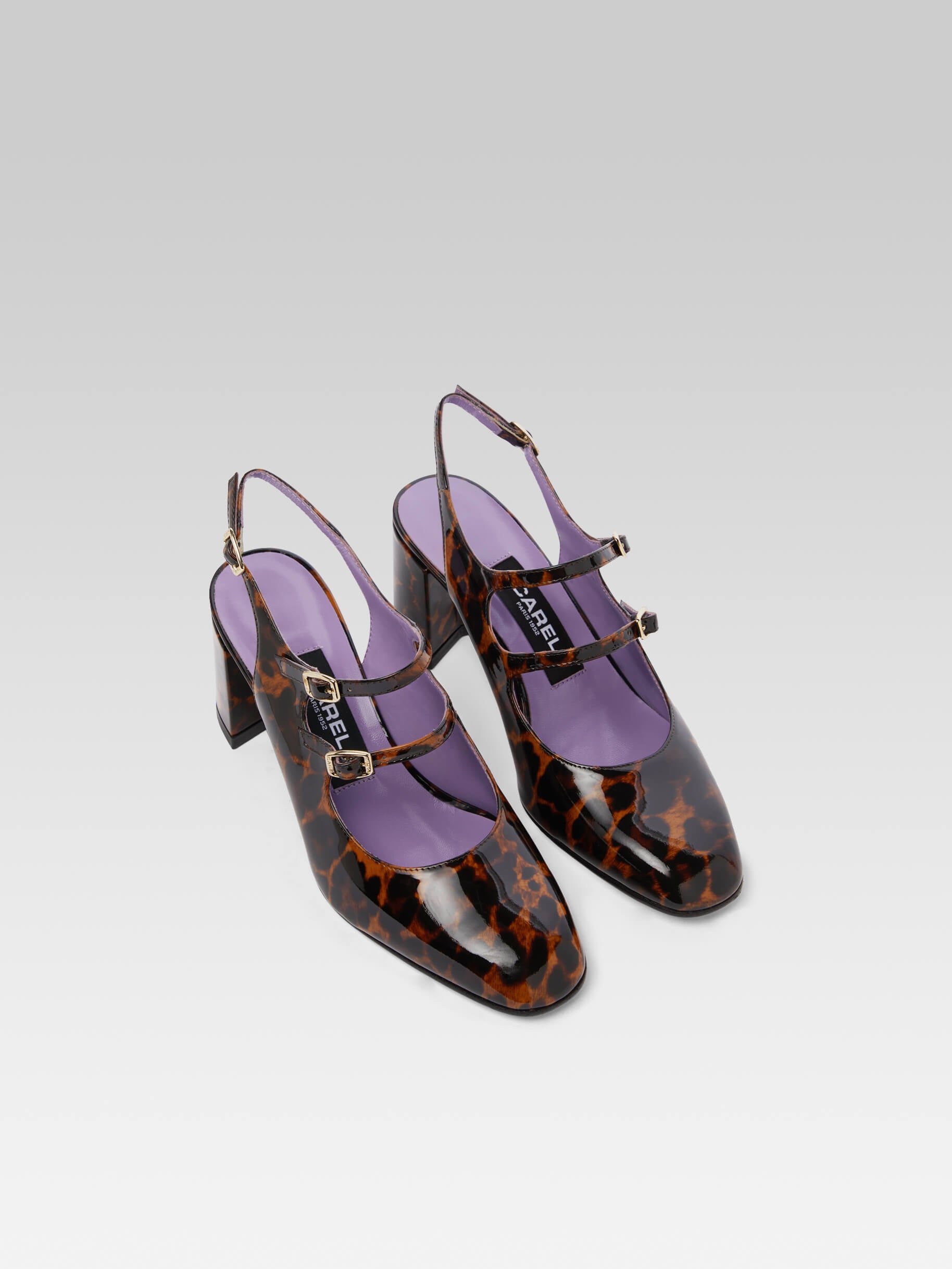 Banana - Leopard patent leather slingback Mary Janes | Carel Paris