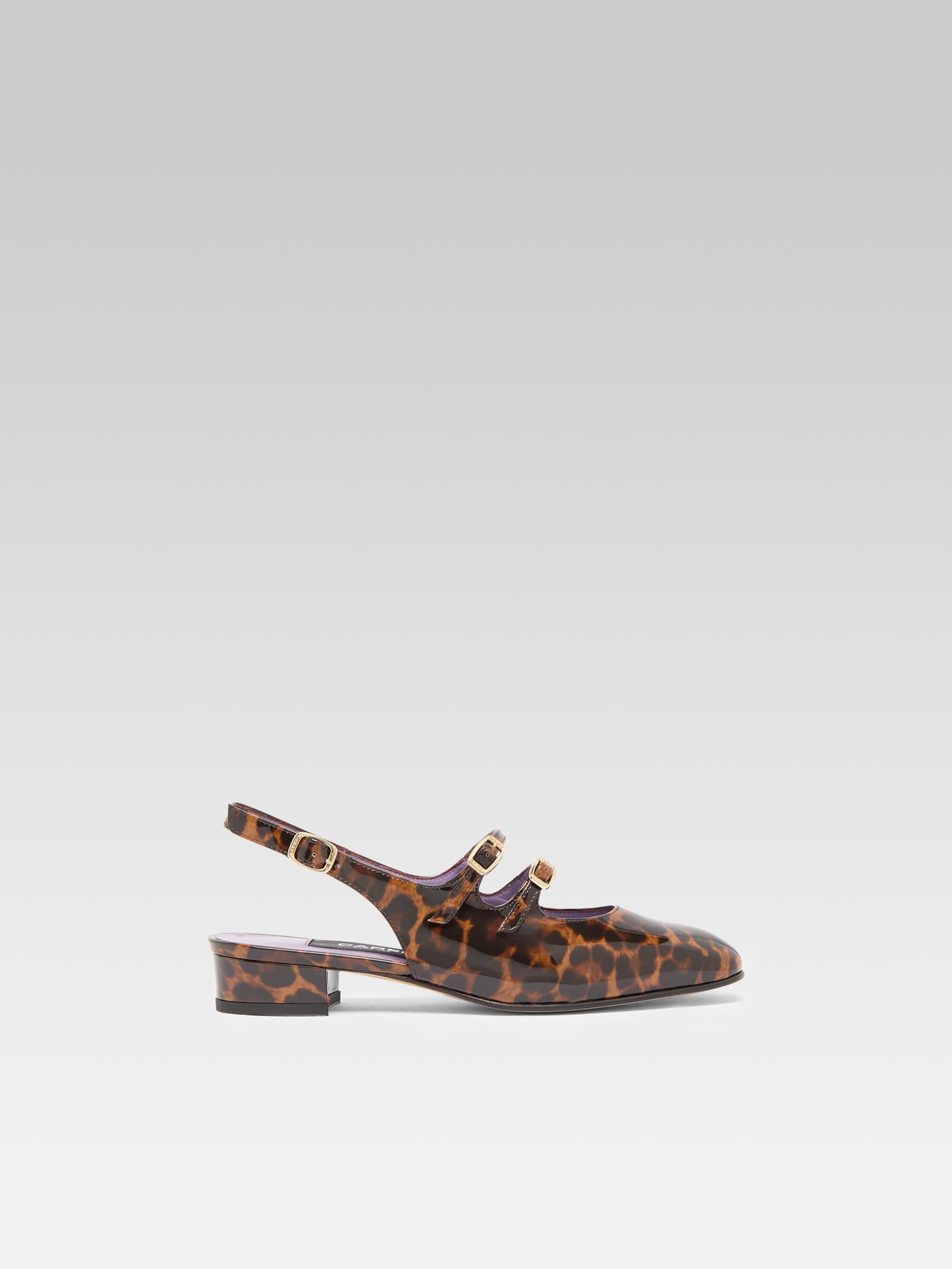 Peche - Babies slingback cuir verni léopard marron - Image numéro 1